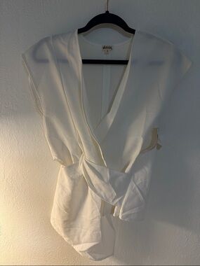 Ten Sixty Sherman Cream Wrap-Style Sleeveless Top